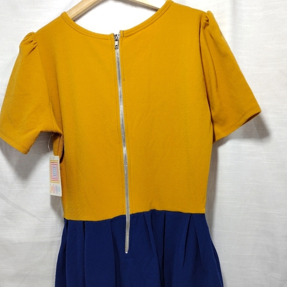 Lularoe Amelia Pleated Color Block Pleated Flowy Midi Dress - Picture 14 of 14